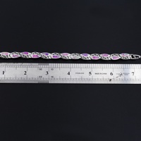 Bracelets chaîne de montre pour hommes en opale bleue flamboyante motif clé grecque