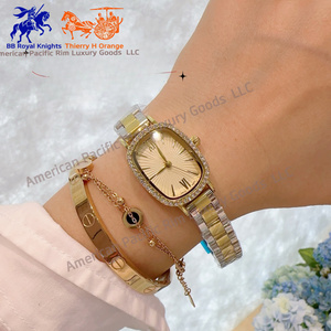 BVGRI Women's Fashionable Quartz Analog Watch Serpentine Diamond Leather Strap Band Personalized Cross Border Bracelet - Product Image 5