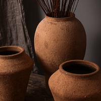 Nouveau Design Minimaliste Terre Cuite Vase Rustique Ferme Vases Décoratifs En Céramique pour La Décoration Intérieure Salon