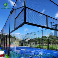 Terrain de padel panoramique professionnel modulaire préfabriqué avec verre de sécurité trempé de 12 mm 360° °   Visibilité inaltérée