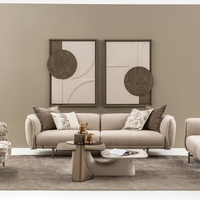 Meubles de salon modernes italiens personnalisables haut de gamme, sectionnels modulaires en tissu polaire crème pour appartement