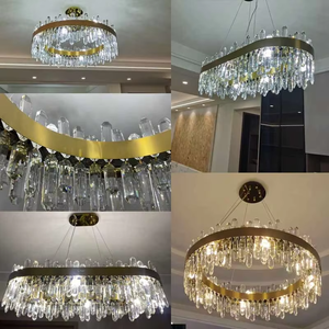 Cùng hiện đại sang trọng treo đèn pha lê Đèn chùm Vàng chiếu sáng <span class=keywords><strong>LED</strong></span> Mặt dây đèn pha lê đèn chùm - Product Image 5