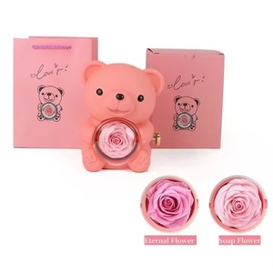 Boîte à roses éternelles en acrylique faite à la main, design carré en forme de cœur, cadeau pour la remise des diplômes, la Saint-Valentin, Noë<span class=keywords><strong>l</strong></span>, longue durée (3-5 ans) - Product Image 3
