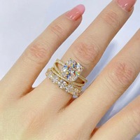 Ensemble de 3 bagues de luxe en argent 925 empilables avec moissanite GRA couleur D pour femme, idéales pour mariage et fiançailles