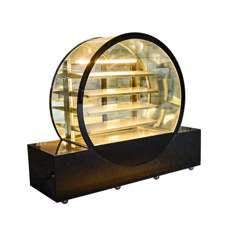 Neue design runde gebäck display kühlschrank bäckerei kuchen schaufenster