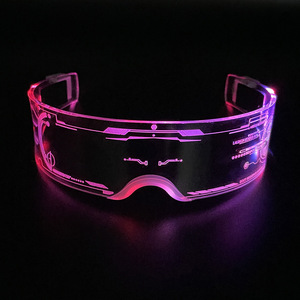 Occhiali da Sole Luminosi RGB LED Stile Cyberpunk Neon-Glo, Visiera in Acrilico, per <span class=keywords><strong>Feste</strong></span> <span class=keywords><strong>di</strong></span> Halloween, Rave e Festival - Product Image 1
