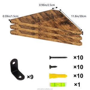 طقم حائط عائم مثبت على الحائط مكون من <span class=keywords><strong>3</strong></span> جدران خشبية ريفية لغرفة النوم وغرفة المعيشة والحمام والمطبخ - Product Image 5