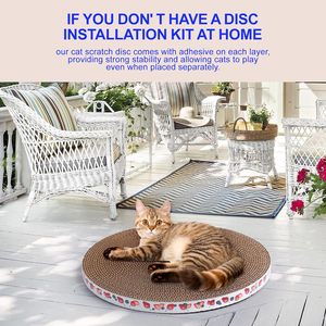Vòng mèo scratcher nạp Pad: 10 inch đường kính, 3/5 inch dày các tông, 1 PC <span class=keywords><strong>scratching</strong></span> Board cho mèo trong nhà - Product Image 5