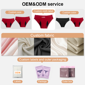Culottes menstruelles élégantes en dentelle OEM, respirantes, antibactériennes, <span class=keywords><strong>anti</strong></span>-fuites, pour femmes. - Product Image 4