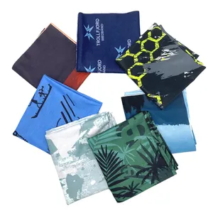 Aangepaste Zijden Buisvormige Magic Bandana Fabricage Gezichtsbescherming Motorfiets Hals Bandana Polyester Bandana Sjaal