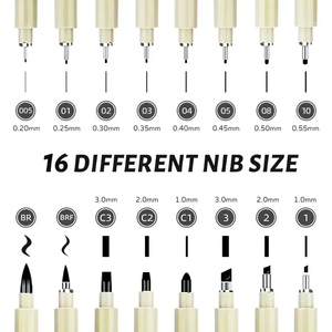 16 قطعة نقطة رقيقة جدا إبرة أنيمي الفن-تصميم عالمي دائم ناعم طرف محاقن فضفاضة - Product Image 4