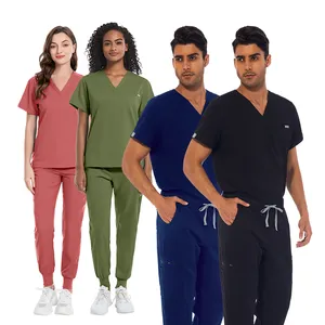 Canadá Venda Quente Modelo Logotipo Personalizado Private Label Feminino Masculino Enfermeira Scrubs Uniformes Fornecedores Enfermeira Médica Uniforme