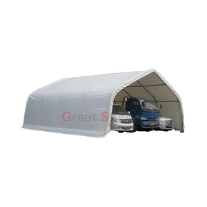 Abri d'auto <span class=keywords><strong>en</strong></span> PVC et métal Bâtiment de garage extérieur portable avec auvents <span class=keywords><strong>en</strong></span> acier PE galvanisé Abri d'auto avec traitement du <span class=keywords><strong>bois</strong></span> naturel - Product Image 1