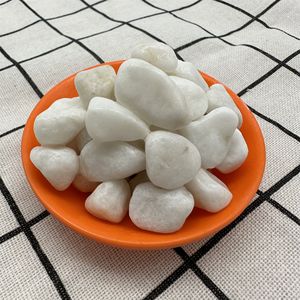 Piccoli Ciottoli <span class=keywords><strong>Bianchi</strong></span> in Pietra Naturale <span class=keywords><strong>per</strong></span> Paesaggistica di Cortili, Acquari, Piante Grasse e Fiori in Vaso, Pesanti e Naturali - Product Image 4