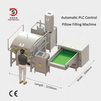 Machine de remplissage de coussins en fibres de kapok entièrement automatique de luxe J-001-A Sojet, contrôlée par PLC, capacité de 350 coussins/heure, 380V/220V