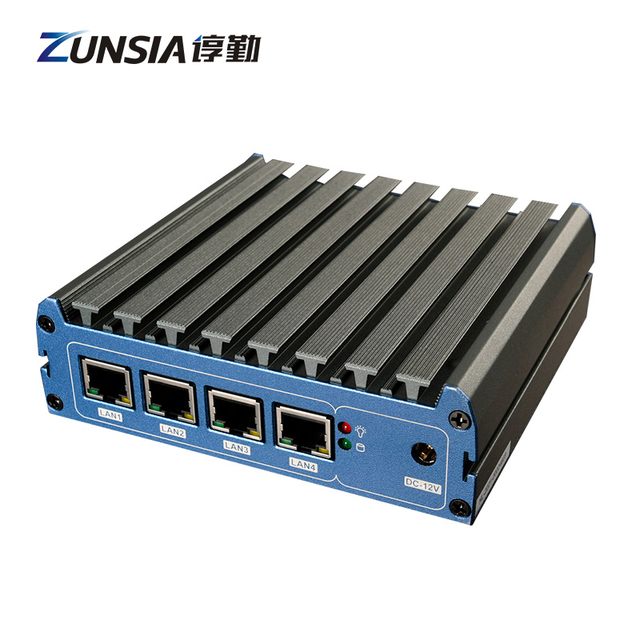 Zunsia Baytrail Fanless 4* Gigabyte LAN J1900/J4125/E3845 Network Router Computer 4 Nic Mini Pc for Firewall
