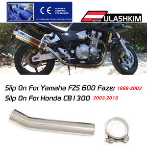 Tubo de Escape Slip-on con Silenciador Intermedio para Motocicleta, para Yamaha FZS <span class=keywords><strong>600</strong></span> <span class=keywords><strong>Fazer</strong></span> 1998-2003 y <span class=keywords><strong>Honda</strong></span> CB1300 2003-2013 - Product Image 3