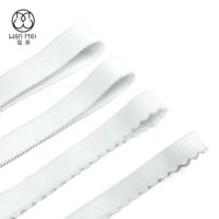 Bande élastique en nylon et spandex, bordure picotée blanche, douce, haute élasticité, pour lingerie, sous-vêtements et maillots de bain