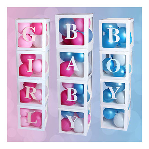 Nicro Transparent Balloon Box for Baby Shower Decorations For Boy and Girl With BABY LOVE Letters Party Birthday Decoration