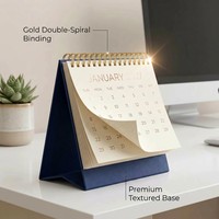 Calendrier de bureau personnalisé de luxe avec estampage à chaud en or rose, reliure spirale, papeterie, cadeau de bureau, impression de calendrier de bureau personnalisé