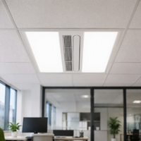 Keuken Badkamer Vierkante 600x600mm Plafondventilator LED Licht 25W Laag Geluidsniveau Stille Inbouw Elektrische Afzuigventilator