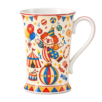 Pichet à eau en porcelaine peint à la main, motif clown de cirque, jolie carafe à boisson, style vintage, décoration de table, vaisselle de cuisine