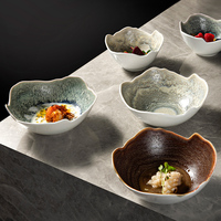 Nouveau japonais luxe Unique bol profond plats en céramique ensemble nourriture Snack riz soupe pâtes salade porcelaine bol pour Restaurant hôtel