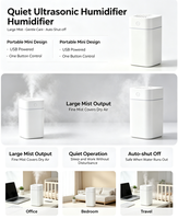 Humidificateur USB Mini Ultra-Silencieux à Grande Capacité (300 ml) pour Maison et Voiture – Vente Chaude, Approvisionnement Direct Usine