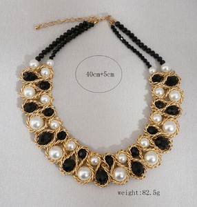 Collar de Perlas Trenzadas con Piedras Preciosas, Diseño Nuevo <span class=keywords><strong>2026</strong></span>, para Mujer, Joyería Elegante para Fiestas, Bodas y Ocasiones Formales - Product Image 2