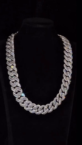 Collar Cubano de Moissanita Chapado en Oro de 14K y Plata 925 de Diseño, Cadena Elegante para Hombres y Mujeres, Joyería de Moda Hip Hop para Fiestas - Product Image 2