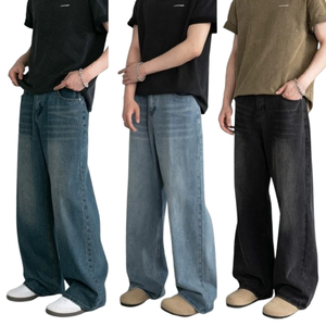 2026 Heren Baggy Denim <span class=keywords><strong>Jeans</strong></span> Streetstyle Oversized Casual Broek Heren Rechte Wijde Pijp <span class=keywords><strong>Jeans</strong></span> - Product Image 1