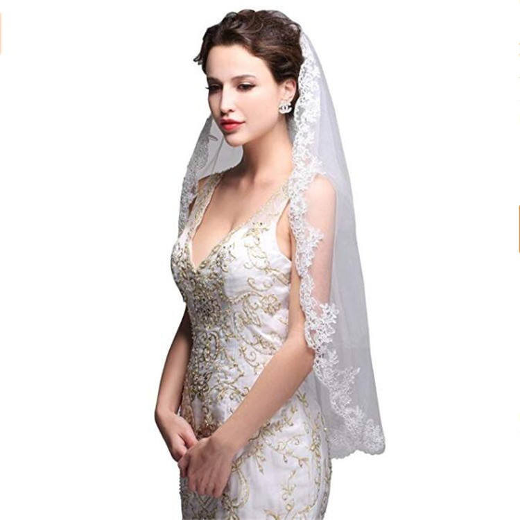 2017 Womens Simple Elegent Lace Appliques Wedding Veil One Size With Comb 2017 Womens Simple Elegent Lace Appliques Wedding Veil One Size With Comb