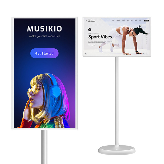 21.5 24 27 32 Inch In-Cell Touch Panel Smart Tv Lcd Touch Screen Monitor Android Rollable Moveable Stand by Smart Tv