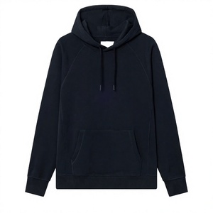 Men's <b>Black</b> Hooded Pullover Embroidered Custom Logo Regular Fit Knitted <b>Sweatshirt</b> for Autumn Casual Wear - Product Image 3