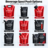 Sac à bec verseur en aluminium imprimé, résistant à la pression, pour le transport de bière, avec conception de carte anti-fuite