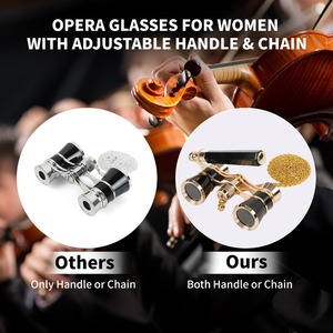 Binoculares de Ópera 3X25 IP54 Impermeables, Portátiles, Vintage, con Cadena Ajustable y Tubo de Visión, 2 Accesorios para Cine y Fotografí<span class=keywords><strong>a</strong></span> - Product Image 4