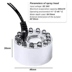 Mini Led Mist Maker Fogger Halloween niebla acuario interior para calabaza luz estanque Kit fiesta fuente con luces LED máquina de agua - Product Image 3