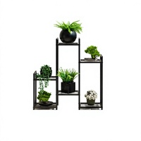 Support à plantes carré multi-niveaux en métal thermolaqué, léger et durable, pour pots de fleurs, étagère de présentation, utilisation extérieure en jardin, en fer
