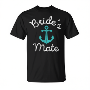 Camiseta Náutica de Ancla para Dama de Honor, Negra, para Despedida de Soltera - Product Image 2