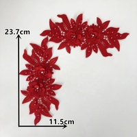 Patches Broderie 3d Fleur Dentelle Applique Avec Pierres et Perles LT2428A