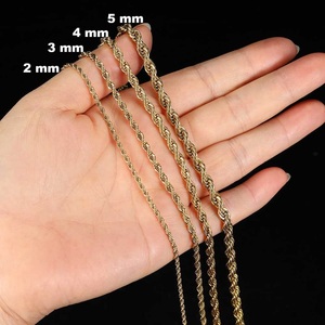 Kalung Pria Spiral Laris Manis TikTok 2026, Lapis Emas 18K, Rantai Baja Anti Karat Terpilin, Tren Hip Hop, Kristal - Product Image 6