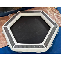 Plateforme flottante gonflable robuste en PVC, forme hexagonale, pour lacs, avec fonction hamac, tapis de soleil et flotteur de fête pour adultes