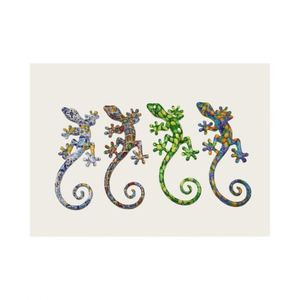 Grande décoration murale 3D en forme de gecko, lézard en résine fait main, art mural suspendu pour l'extérieur, aimants de réfrigérateur pour la maison - Product Image 2