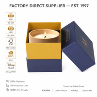 Boîte d'emballage rigide personnalisée, durable, de luxe, faite à la main, pour bougie parfumée, avec revêtement UV, matériaux recyclés, magnétique, métallique