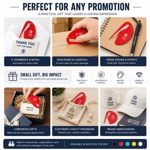 Custom Logo Letter Slitter Opener Plastic Knife <b>Envelope</b> Package Paper <b>Box</b> Mail Customer Purchase <b>Gifts</b> - Product Image 5