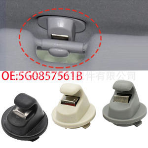 Volkswagen Sun Visor Hook <b>Bracket</b> Clips 5G0857561A Gray <b>Plastic</b> For Golf Tiguan Touran - Product Image 5