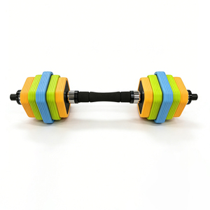 Juego de <span class=keywords><strong>Mancuernas</strong></span> Ajustables 2 en 1 a Barra con Discos de Peso de Colores y Agarre Ergonómico Antideslizante para Entrenamiento de Fuerza en Casa - Product Image 3
