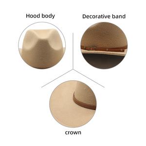 Nuevo sombrero de lana de lujo Mujeres bandas occidentales unisex compra a granel al por mayor hebilla de cinturón sombreros Fedora de vaquero mexicano - Product Image 3