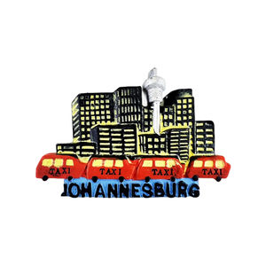 WeiVista-Aimant de réfrigérateur en polyrésine de Johannesburg, art populaire, artisanat souvenir, cadeau de voyage peint à la main, fournisseur en gros - Product Image 1