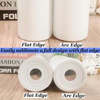 Gobelet de sublimation blanc de 20 oz à bord plat, revêtu de poudre, avec couvercle et paille, pour impression DIY - Vente en gros